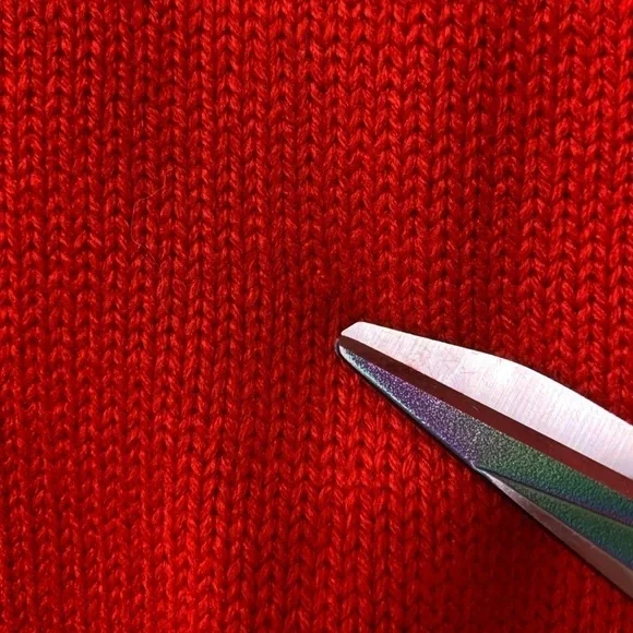 Vintage Red Chunky Cable Knit Distressed Grandpa Sweater Size Large - Picture 12 of 13